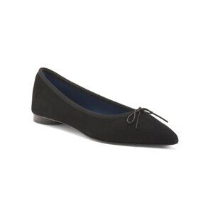 NUR ITALY Black Made In Italy Suede Isabella Flats